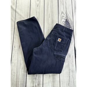 Carhartt FR Pants Sz 34x34 CAT 2 Rugged Work Pants Blue Workwear
